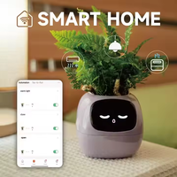 Pot intelligent d'intérieur rechargeable par USB, pot de fleurs moderne intelligent pour les personnes paresseuses et les animaux de compagnie mignons, absorption automatique de l'eau
