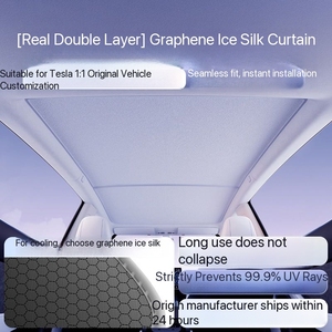 ม่านบังแดด <span class=keywords><strong>Tesla</strong></span> <span class=keywords><strong>Model</strong></span> Y รุ่นพิเศษ ผ้ากราฟีนสองชั้นแท้ ให้ความเย็นยาวนาน ไม่หย่อนคล้อย - Product Image 3