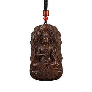 Nuova Collana con Ciondolo Buddha Bodhisattva dello Zodiaco in Legno di Agarwood, Amuleto Religioso Cinese in Pietra Naturale che Porta Fortuna e Protegge dai Spiriti Maligni - Product Image 6
