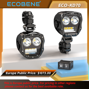 High Quality <b>Motorcycle</b> Head Safety <b>Spotlights</b> LED Warning Light for KD70 Headlight 6500K IP68 Waterproof 150W 3 Lenses - Product Image 2