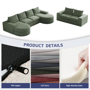 Canapé en mousse <span class=keywords><strong>de</strong></span> luxe OEMODM personnalisé à haute densité 28D, canapé sans ossature pour salon, emballage sous vide, éponge compressée, canapés modulaires - Product Image 2