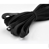 OKAY 3MM 6MM 9MM 12MM Rubans élastiques tressés plats blancs et noirs en rouleaux pour la couture et l'artisanat