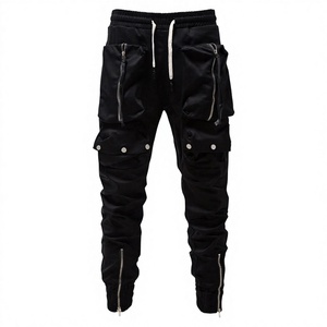 RNSHANGER Men's <b>Y2K</b> <b>Cargo</b> Pants Drawstring Mid Waist Large Pocket Outdoor Tactical Joggers Trend Streetwear Punk Breathable - Product Image 2
