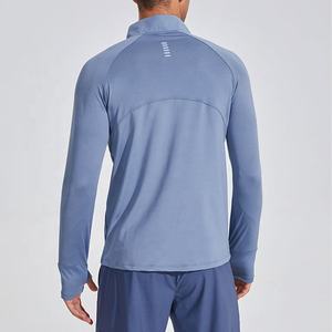 <span class=keywords><strong>Vestiti</strong></span> sportivi da uomo a <span class=keywords><strong>manica</strong></span> lunga da esterno T-Shirt da ginnastica da uomo <span class=keywords><strong>mezza</strong></span> Zip felpa personalizzata - Product Image 2