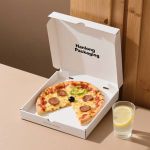 Boîte à <span class=keywords><strong>pizza</strong></span> triangulaire réutilisable de couleur blanche avec logo personnalisé, qualité alimentaire, OEM, boîtes à <span class=keywords><strong>pizza</strong></span> pour une seule part, 30x30 - Product Image 2