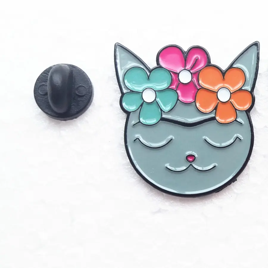 Custom fashion flower mouse soft enamel cute design lapel pin