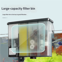 Système de purification et de circulation d'eau mural externe compact en plastique 3-en-1 pour aquarium