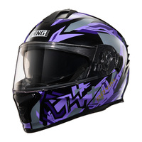 Casque de moto modulaire intégral certifié DOT - Conception rabattable avec visière double pour adultes hommes et femmes