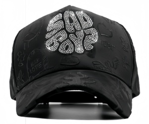 Casquettes de baseball à 5 panneaux originales 2025, style sportif, avec broderie Dobby faite à la main, doublure en satin classique et visière en daim noir, livrées avec boîte - Product Image 5