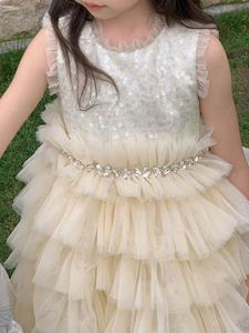 Nuevo Producto, Vestido de Princesa con Estrellas para Niñas, Primavera-Verano, Vestido de Alta Gama para Actuaciones de Piano - Product Image 4