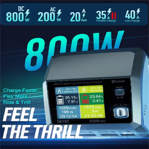 Cargador de Doble Canal SKYRC D200neo AC200W DC800W 20A*2 PD3.0 para Baterías de 1-6S - Product Image 2