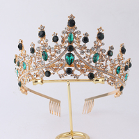 Vente en gros Diadèmes de mariée avec peigne en alliage de luxe, couronnes de reine d'anniversaire en cristal, diadème coloré et bling-bling