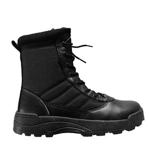 Bottes de travail tactiques pour hommes en gros, fermeture éclair, lacets, cuir, semelle en caoutchouc, résistantes à l'usure, antidérapantes pour la moto et la randonnée - Product Image 4