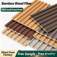 Panel Dinding Beralur Modern dari Arang Bambu Padat, Ramah Lingkungan, Cekung-Cembung, Cocok untuk Pelapis Dinding, Latar Belakang TV Indoor