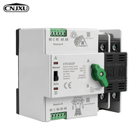 Commutateur de transfert automatique monophasé sur rail DIN pour PV et onduleur, double alimentation, 100A, ininterrompu, 2P 63A 125A