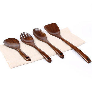 Non-stick <b>pan</b>, wooden spatula, wooden spoon, chicken wing wood long-<b>handled</b> spatula set, wooden stir-fry spatula with long - Product Image 1
