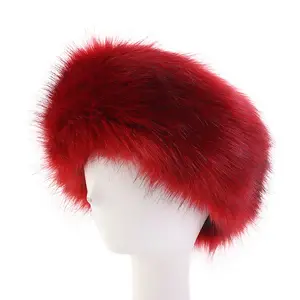 GEERDENG Tête d'hiver russe Earwarmer Femmes Filles Fashion Plush Elastic Fake Fox Fur Headband