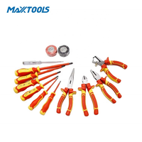 Juego de Herramientas para Electricista Aisladas VDE 1000V, 23 Piezas, Kit de Herramientas Manuales CR-V para Mantenimiento Eléctrico IEC60900 OEM