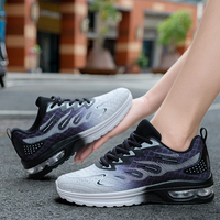 Chaussures de course unisexes à coussin d'air en maille dégradée, absorption des chocs, semelle d'air transparente, respirantes, légères, chaussures de sport