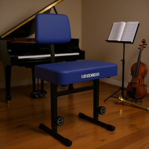 Banc de piano Pnb avec dossier bleu, chaise de musicien réglable en hauteur pour la pratique du piano - Product Image 3
