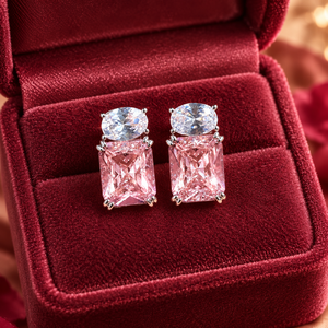 Orecchini a Perno Geometrici Ovali Quadrati Rosa per Donna, Accessori per Orecchie da Indossare Ogni Giorno - Product Image 4