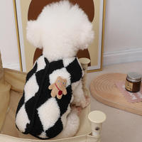 Vente en gros usine – Nouvelle collection automne-hiver : Gilet pour chien en velours losanges, luxueux et mignon, vêtement pour animaux de compagnie, durable et chaud, rembourré
