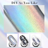 BORN PRETTY Gel UV Effet Miroir Holographique Laser Arc-en-ciel Métallique Argenté pour Nail Art, Peinture Métallique, Liner et Vernis à Ongles