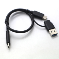 Cable de Datos y Alimentación USB3.0 USB-A a Tipo-C 2 en 1 de Alta Velocidad con Núcleo de Cobre Puro y Revestimiento de PVC para Carga Rápida y Uso con Computadora