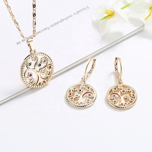 ต่างหูชุดเซ็ตประดับเพชรเซอร์โคเนียชุบทอง 18K ราคาถูกสำหรับผู้หญิง - Product Image 2