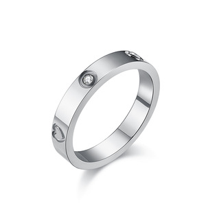 Anillos de Moda con Forma de Corazón, Plateados en Oro de 18K con Incrustaciones de Diamantes, Joyería de Regalo para Mujer - Product Image 5