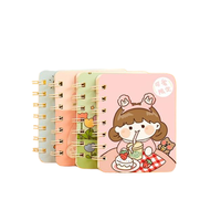 A7 Mini carnet spirale adorable et créatif, portable, pratique, format poche, pour l'école, avec motifs de dessins animés, idéal comme cadeau