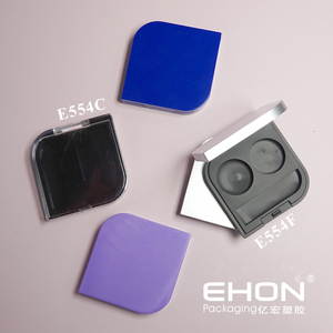 Étui compact de luxe vide en forme de feuille pour maquillage, palette de fards à paupières en plastique avec miroir, emballage personnalisé pour blush cosmétique - Product Image 1