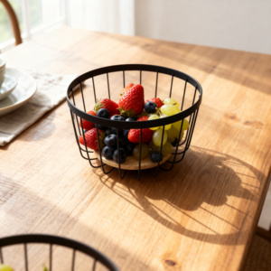 <span class=keywords><strong>Panier</strong></span> à fruits en métal, <span class=keywords><strong>panier</strong></span> à fruits en fil métallique, plateau à collation pour salon, organisateur de bureau, bol à fruits décoratif - Product Image 5