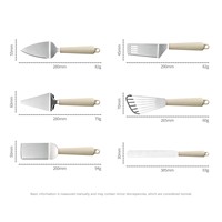 Ensemble de 6 ustensiles de cuisine en silicone avec manches, pour la pâtisserie à domicile, comprenant une spatule à gâteau et une spatule triangulaire à pizza