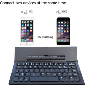 New Folding Wireless Rechargeable 58-Key Keyboard Ultra Thin BT Wireless USB 3.0 Aluminum Supports 3 Devices for Phone Tablet - Product Image 4