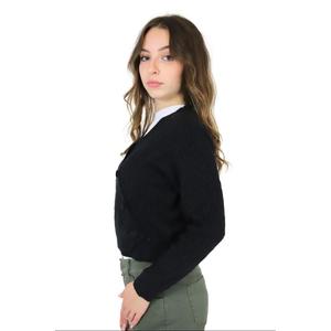 Nero DTA7935 Cardigan Streetwear lungo lunghezza Jacquard ricamato stampa autunno/inverno bottoni decorazione - Product Image 2