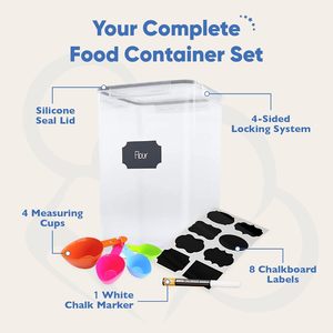 FDA Safety 42-Piece Set Dry Food Storage <b>Containers</b> Airtight <b>Clear</b> PP Plastic Pantry Cereal Snack Kitchen Organizer Microwavable - Product Image 4
