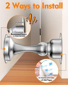 Tope de Puerta Magnético Sin Perforaciones de Acero Inoxidable 304, Retenedor de Bola Magnética para Puerta, Tope de Pared Magnético - Product Image 5
