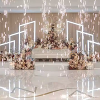 Support de toile de fond métallique lumineux LED en forme géométrique pour événements, décoration de scène, ensemble d'arche de mariage