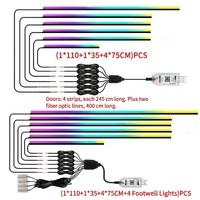 Ventes Flash : Lumière d'ambiance LED acrylique USB 6V 2W à couleurs magiques pour console centrale de voiture, effet de défilement