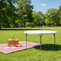 Ensemble de table et de chaises pliantes en plastique blanc de haute qualité pour les événements, location de fête de jardin, 6 pieds, balcon, durable, HDPE, banquet, tréteau