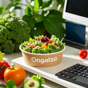 Dùng một lần giấy thủ công Bát salad dùng một lần <span class=keywords><strong>container</strong></span> giấy tròn Bát salad 1000ml/1100ml/1300ml/1500ml - Product Image 2