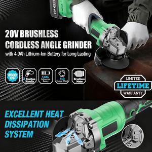 20V Brushless Cordless Angle 8100rpm Industrial DIY Grade Battery Powered Includes Grinding Disc Wheel CA-20A-2 Brushless Cordle - Product Image 4
