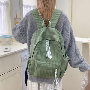 Factory Wholesaler Nylon <b>Backpack</b> for Student Single Color Plaid <b>Backpack</b> with Special Zipper <b>Backpack</b> - Product Image 3
