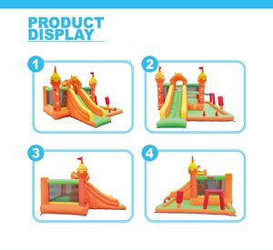 Toboggan Aquatique Gonflable, Château Gonflable avec Toboggan, <span class=keywords><strong>Parc</strong></span> Aquatique Gonflable avec Piscine pour Jardin - Product Image 4