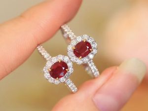 Bague Xinfly en or pur 18 carats avec rubis sang de pigeon et diamant du Mozambique - Product Image 5