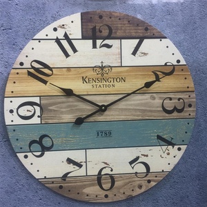 24 "60cm trang trại Hàng Hải ván gỗ ven biển nhiều màu đồng hồ treo tường - Product Image 6