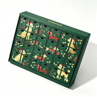 Boîte cadeau calendrier de l'avent de Noël personnalisée 24 jours, boîte de compte à rebours écologique pour friandises pour animaux de compagnie, emballage vide pour calendrier de l'avent
