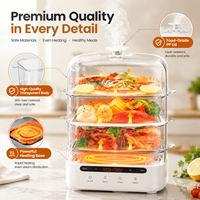Cuiseur vapeur électrique en acier inoxydable avec cuve intérieure, contrôle par micro-ordinateur, 20 quarts, arrêt automatique de sécurité, durable, polyvalent pour l'extérieur