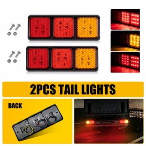 ไฟท้าย LED 2 ดวง ไฟเลี้ยว ไฟเบรก สีแดง สีเหลืองอำพัน ขนาด 11 นิ้ว สำหรับรถพ่วง คาราวาน รถบ้าน รถบรรทุก 12V-24V - Product Image 3